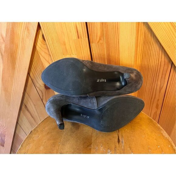 Apt. 9 Women's Grey Suede Leather High Heeled Ankle Bootie Size 6 - Picture 6 of 6
